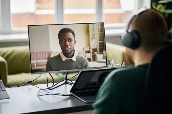 Man attending online mediation Havant MIAMS session